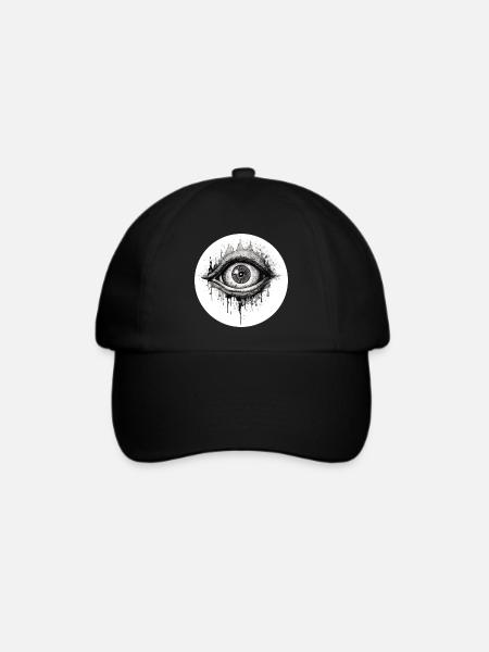 Auge - Baseballkappe - Schwarz/Schwarz