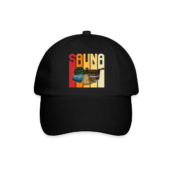 Retro Sauna Spa Massage Banja Saunaclub - Baseballkappe - Schwarz/Schwarz - Vorne