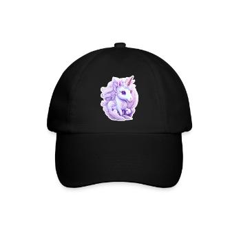 Süßes Einhorn - Baseballkappe - Schwarz/Schwarz - Vorne