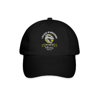 Dinosaurier Fossile Triceratops Kreidezeit - Baseballkappe - Schwarz/Schwarz - Vorne