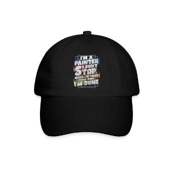 Lackierer Beruf Farbe Farbrolle - Baseballkappe - Schwarz/Schwarz - Vorne