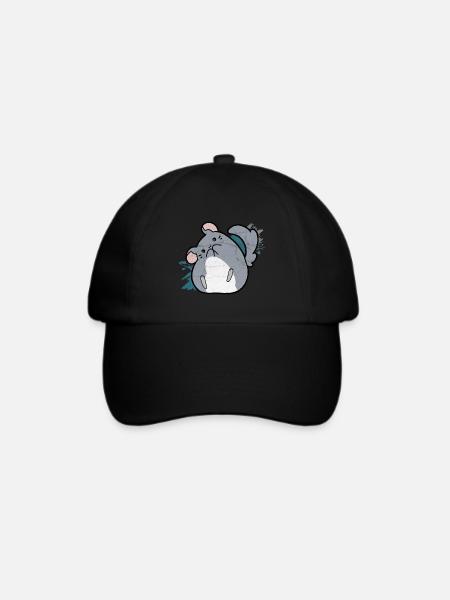 Chinchilla Süss Haustier - Baseballkappe - Schwarz/Schwarz