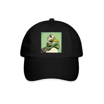 Duck with Bowtie - Baseballkappe - Schwarz/Schwarz - Vorne