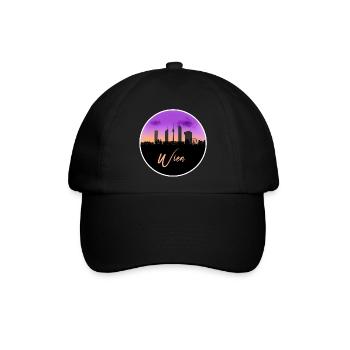 Wien Fineline Skyline - Baseballkappe - Schwarz/Schwarz - Vorne