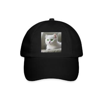 Katzengrüne Augen - Baseballkappe - Schwarz/Schwarz - Vorne