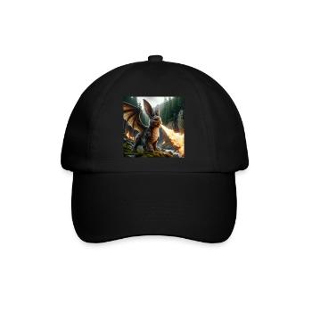 Feuerspeiender Hase Drache #13 - Baseballkappe - Schwarz/Schwarz - Vorne