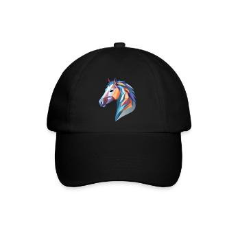 Pferdekopf - Baseballkappe - Schwarz/Schwarz - Vorne