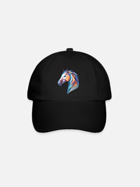 Pferdekopf - Baseballkappe - Schwarz/Schwarz