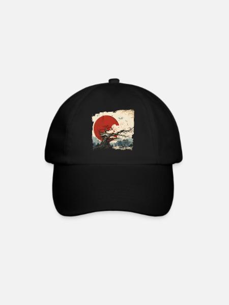japanese Art - Baseballkappe - Schwarz/Schwarz
