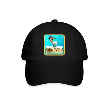WINTERHUHN - DANKE FÜRS SCHNEEPFLÜGEN - Baseballkappe - Schwarz/Schwarz - Vorne
