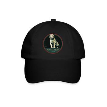 Bengalischer Tiger Porträt Aufnäher: Indische Fauna - Baseballkappe - Schwarz/Schwarz - Vorne