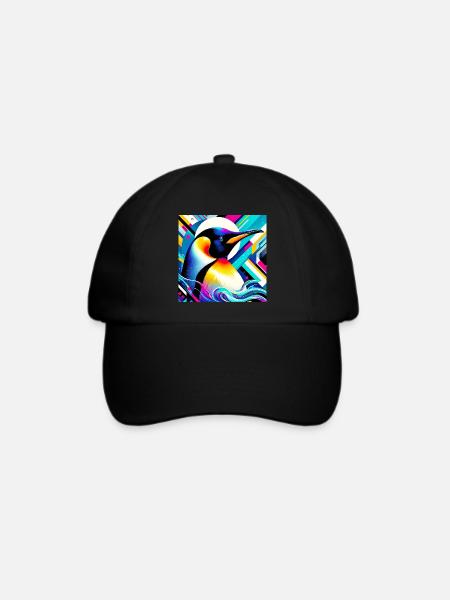 Pinguin - Baseballkappe - Schwarz/Schwarz