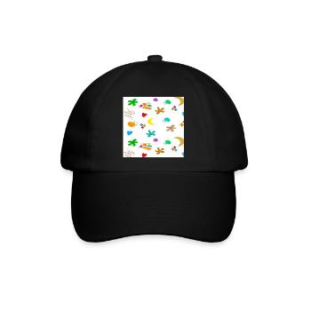 Muster1 - Baseballkappe - Schwarz/Schwarz - Vorne