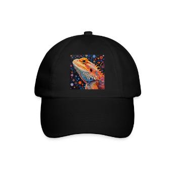 Bartagamen, bunt, tier, geschenk, geschenkidee - Baseballkappe - Schwarz/Schwarz - Vorne