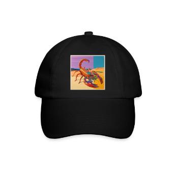 scorpion, bunt, tier, geschenk, geschenkidee - Baseballkappe - Schwarz/Schwarz - Vorne