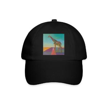 giraffe, bunt, tier, geschenk, geschenkidee - Baseballkappe - Schwarz/Schwarz - Vorne