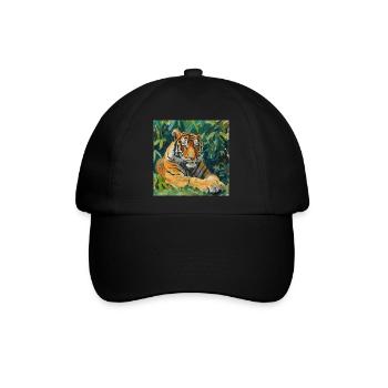 tiger, bunt, tier, geschenk, geschenkidee - Baseballkappe - Schwarz/Schwarz - Vorne