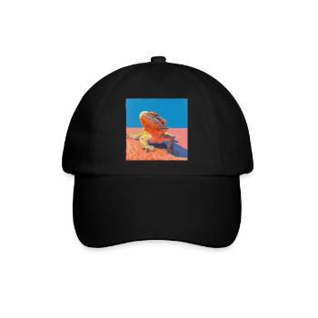 Bartagamen, echse, bunt, tier, geschenk - Baseballkappe - Schwarz/Schwarz - Vorne