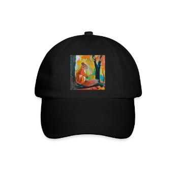 eichhörnchen, bunt, tier, geschenk, geschenkidee - Baseballkappe - Schwarz/Schwarz - Vorne