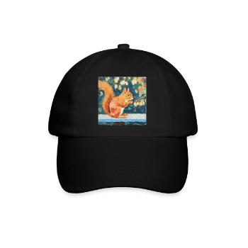 eichhörnchen, bunt, tier, geschenk, geschenkidee - Baseballkappe - Schwarz/Schwarz - Vorne