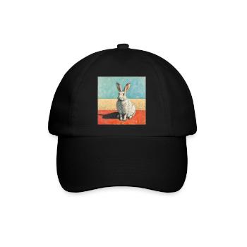 hase, kaninchen, bunt, tier, geschenk - Baseballkappe - Schwarz/Schwarz - Vorne