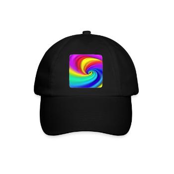 Regenbogenwirbel Farbenspiel - Baseballkappe - Schwarz/Schwarz - Vorne