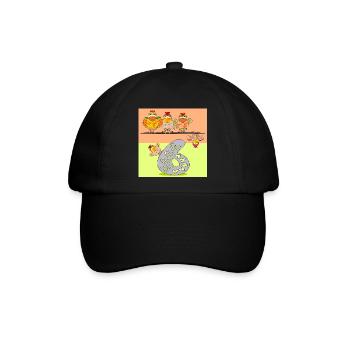 6. Geburtstag - Sechsjähriger - Hühnerstall - Baseballkappe - Schwarz/Schwarz - Vorne
