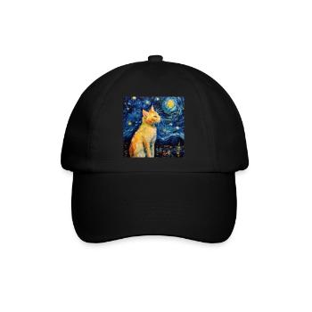 Katze, katzenmotiv - Baseballkappe - Schwarz/Schwarz - Vorne