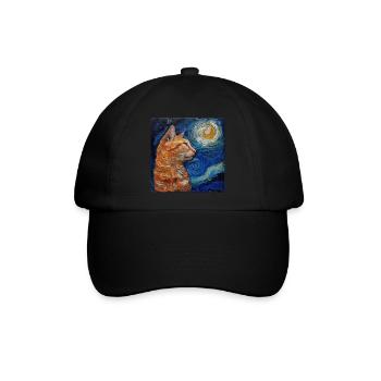 Katze, katzenmotiv - Baseballkappe - Schwarz/Schwarz - Vorne