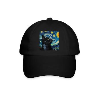Katze, katzenmotiv - Baseballkappe - Schwarz/Schwarz - Vorne