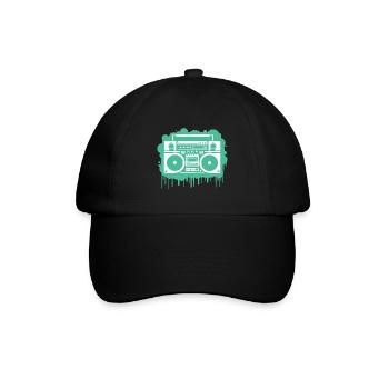Cyan Ghettoblaster - Baseballkappe - Schwarz/Schwarz - Vorne