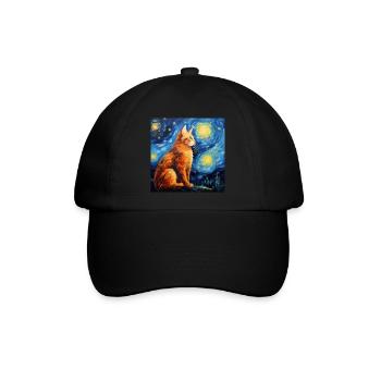 Katze, katzenmotiv - Baseballkappe - Schwarz/Schwarz - Vorne