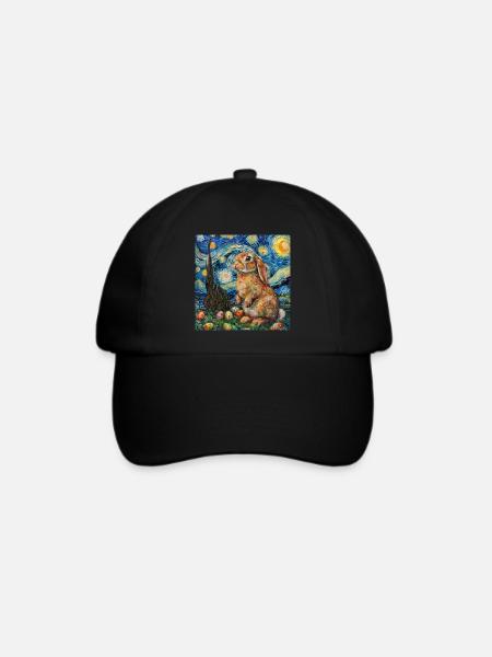 Osterhase, Ostern, Hase - Baseballkappe - Schwarz/Schwarz