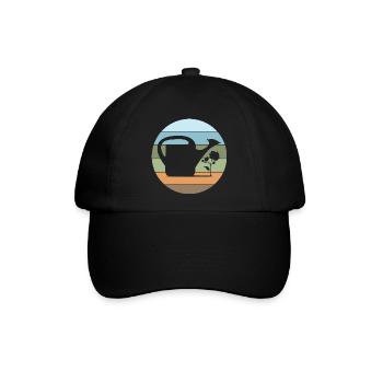 Gießkanne Gärtner Gartenliebe Blumen Pflanzen - Baseballkappe - Schwarz/Schwarz - Vorne