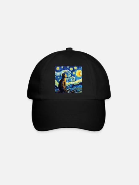 Katze, katzenmotiv, geschenk - Baseballkappe - Schwarz/Schwarz