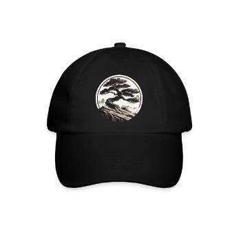 Asiatische Landschaft - Baseballkappe - Schwarz/Schwarz - Vorne