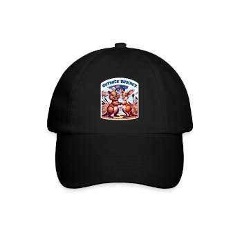 Australien Känguru und Quokka Design - Baseballkappe - Schwarz/Schwarz - Vorne