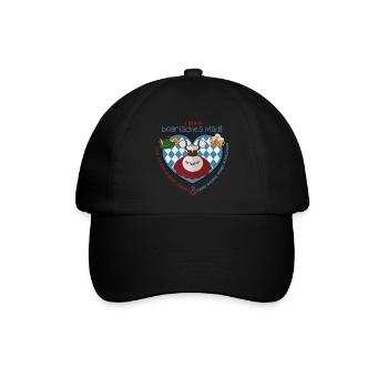 I bin a boarisches Madl - Baseballkappe - Schwarz/Schwarz - Vorne