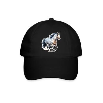 Wildpferd - Baseballkappe - Schwarz/Schwarz - Vorne