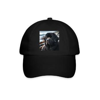Freundlichkeit zum Hund: Der Neufundländer - Baseballkappe - Schwarz/Schwarz - Vorne