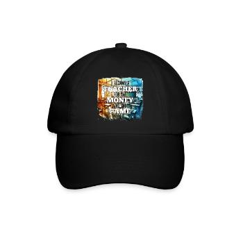 Lehrer Lehrerin Geld und Ruhm Geschenk - Baseballkappe - Schwarz/Schwarz - Vorne