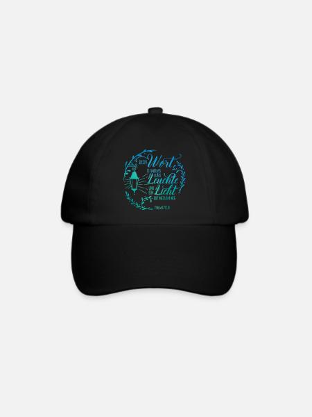 Dein Wort ist meines Fußes Leuchte - Baseballkappe - Schwarz/Schwarz