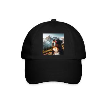 Berner Sennenhund - Baseballkappe - Schwarz/Schwarz - Vorne