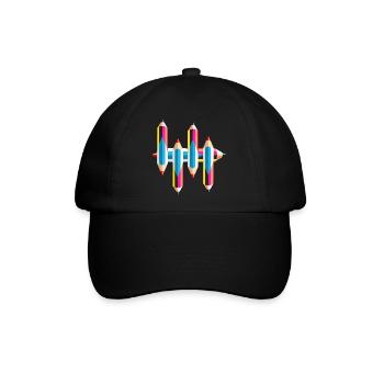 Bunte Malstifte - Baseballkappe - Schwarz/Schwarz - Vorne