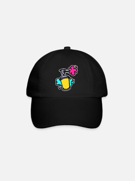 Graffiti Sreet Art Spraydose Sprayer Wildstyle - Baseballkappe - Schwarz/Schwarz