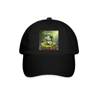 Entzückende Baby-Schildkröte Fancy - Baseballkappe - Schwarz/Schwarz - Vorne