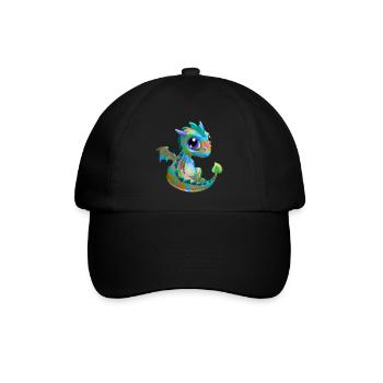 Baby Drache Psy| Niedlicher Psy Baby Drache - Baseballkappe - Schwarz/Schwarz - Vorne