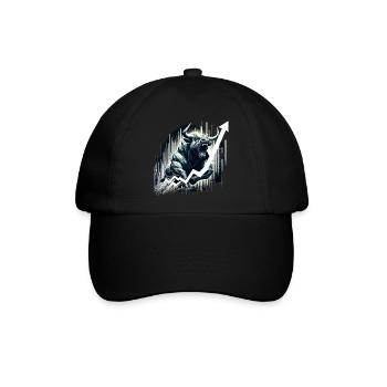 Stier Bulle Aktien Geometrie Wallstreet Geschenk - Baseballkappe - Schwarz/Schwarz - Vorne