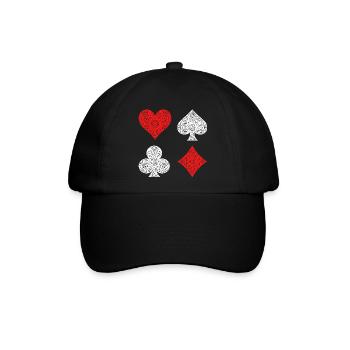 Glücksspiel Roulette Lotterie Poker Zocken Casino - Baseballkappe - Schwarz/Schwarz - Vorne