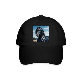 Eleganz des Pferdes - Baseballkappe - Schwarz/Schwarz - Vorne